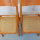 Set of 4 vintage folding chairs from Habitat made of beech wood and caning.
