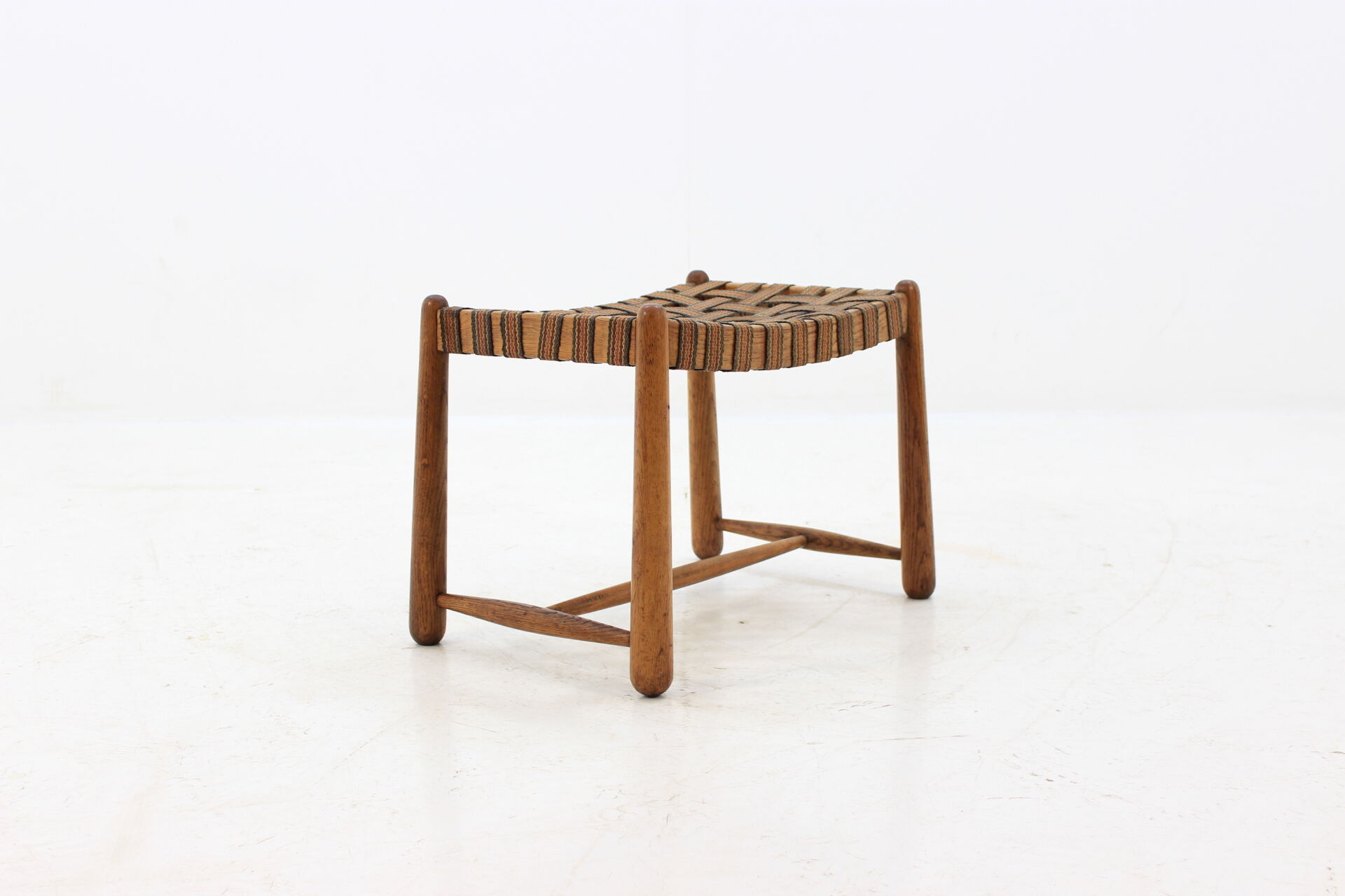 1960 Rare Oak Stool, Czechoslovakia