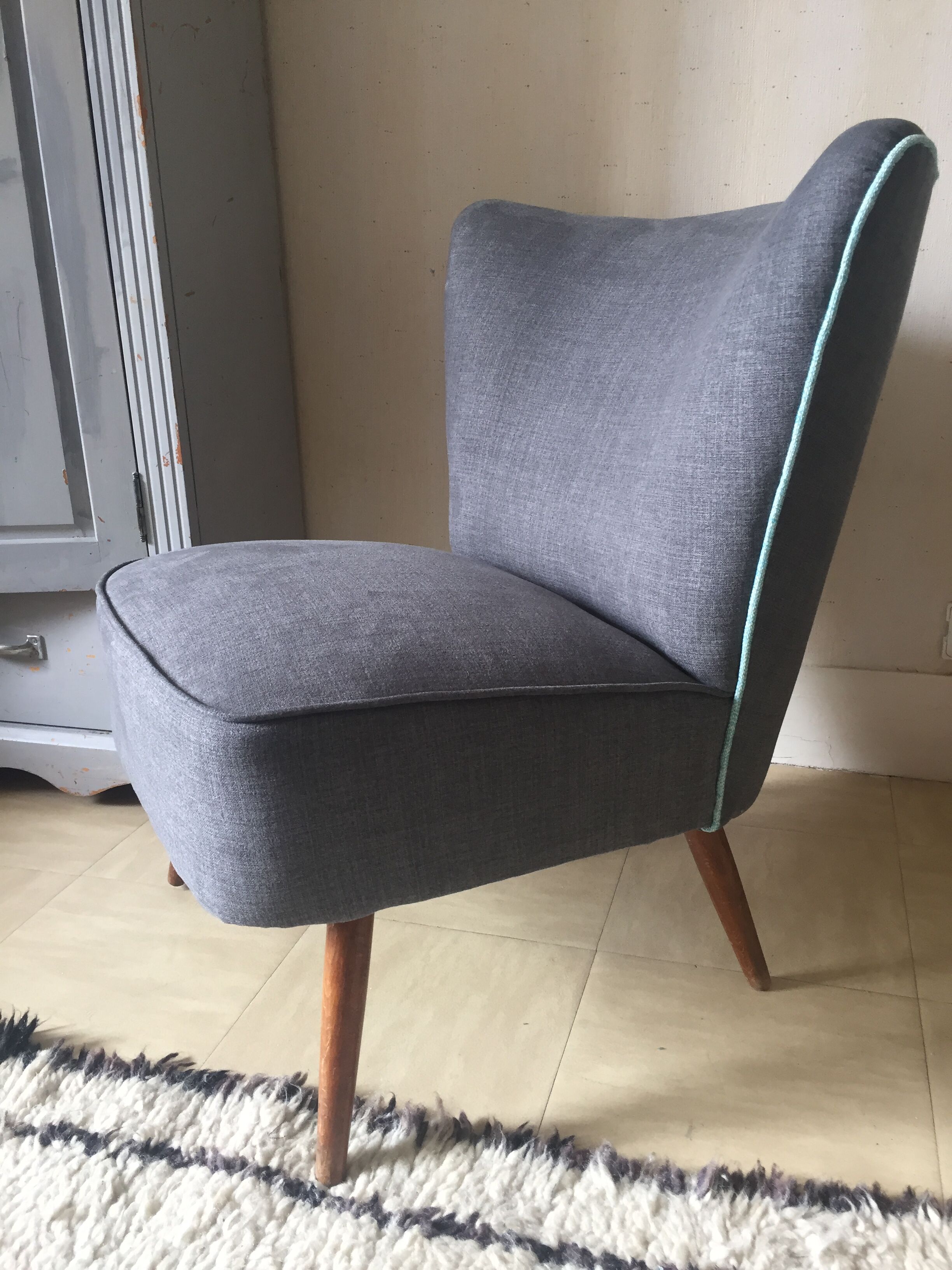 Grey cocktail armchair