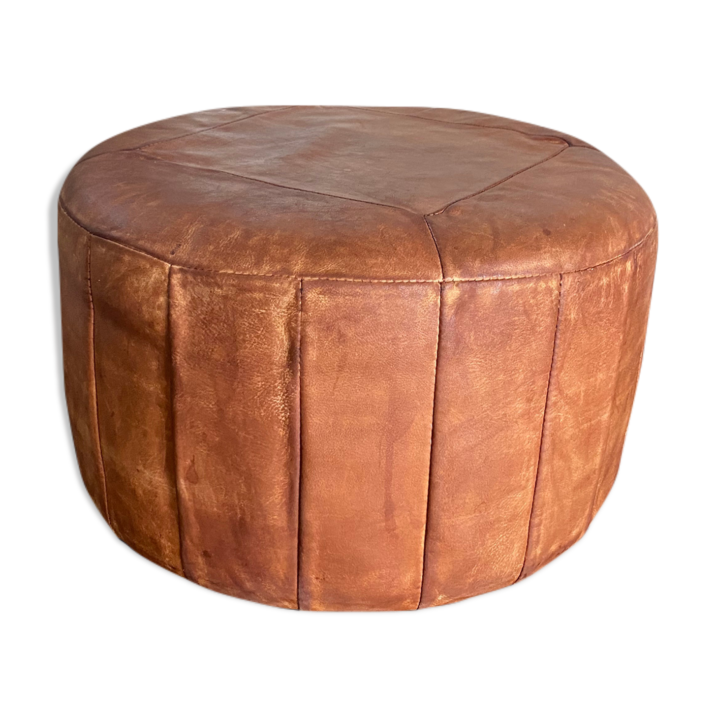 Leather pouf