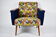 Mid-century armchair, 1960s, fully restored, blue velvet