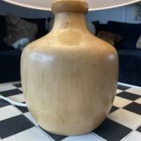 Lampe en bois d'orme tournée vintage