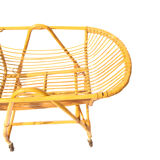 Vintage rattan cradle for baby with bed sky