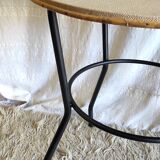 Table d'appoint vintage en métal et bois - années 50/60