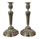 Pair of silver-plated bronze candlesticks from the early 20th century