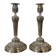 Pair of silver-plated bronze candlesticks from the early 20th century