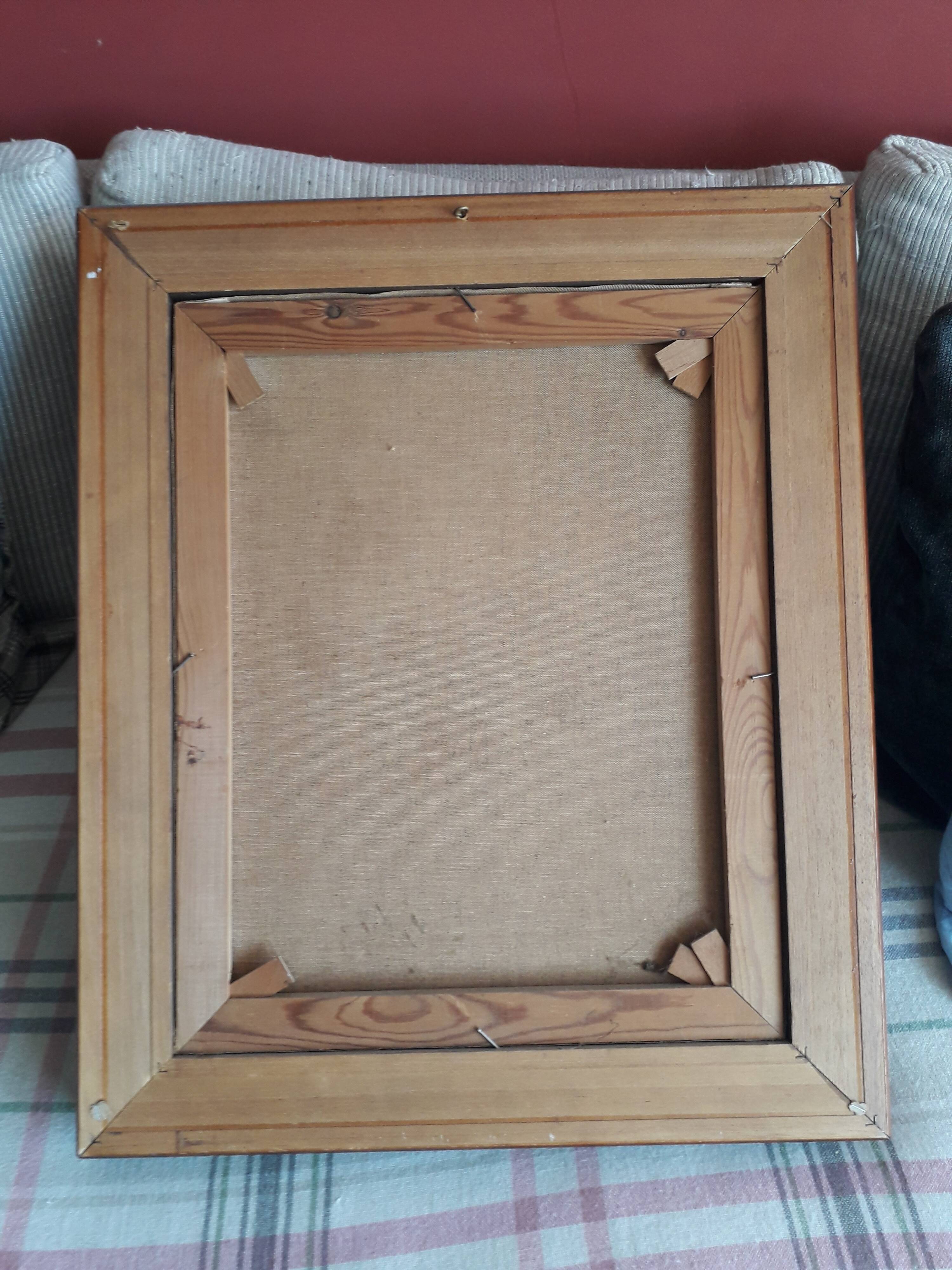 Antique oil painting depicting a bouquet of roses