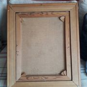 Antique oil painting depicting a bouquet of roses