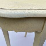 Bolster one drawer eggshell color cracked effect side table 1970