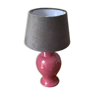 Ceramic and velvet lamp from the 80s and 90s