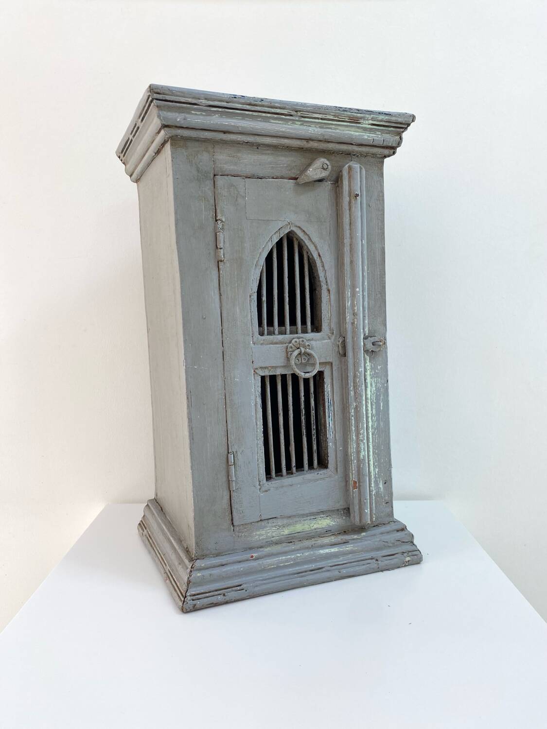 Storage unit, old buffet in weathered gray wood