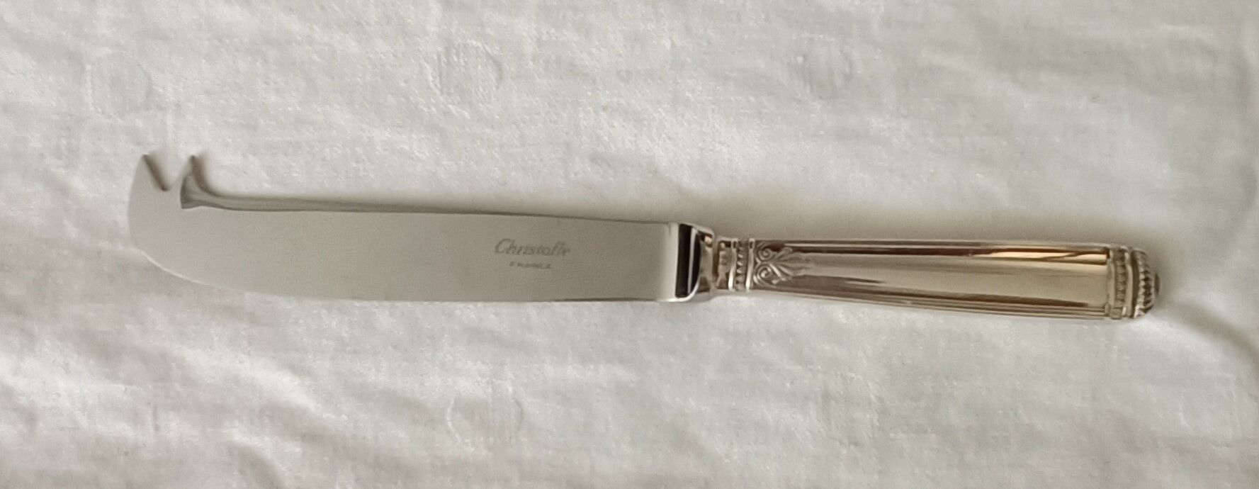 Silver metal cheese knife from christofle model "malmaison"