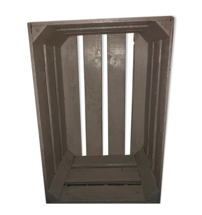 Lacquered gray wooden box furniture H60 x L39 x D31