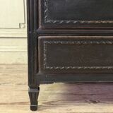 Louis XVI chest of drawers in black patinated oak, 18th century