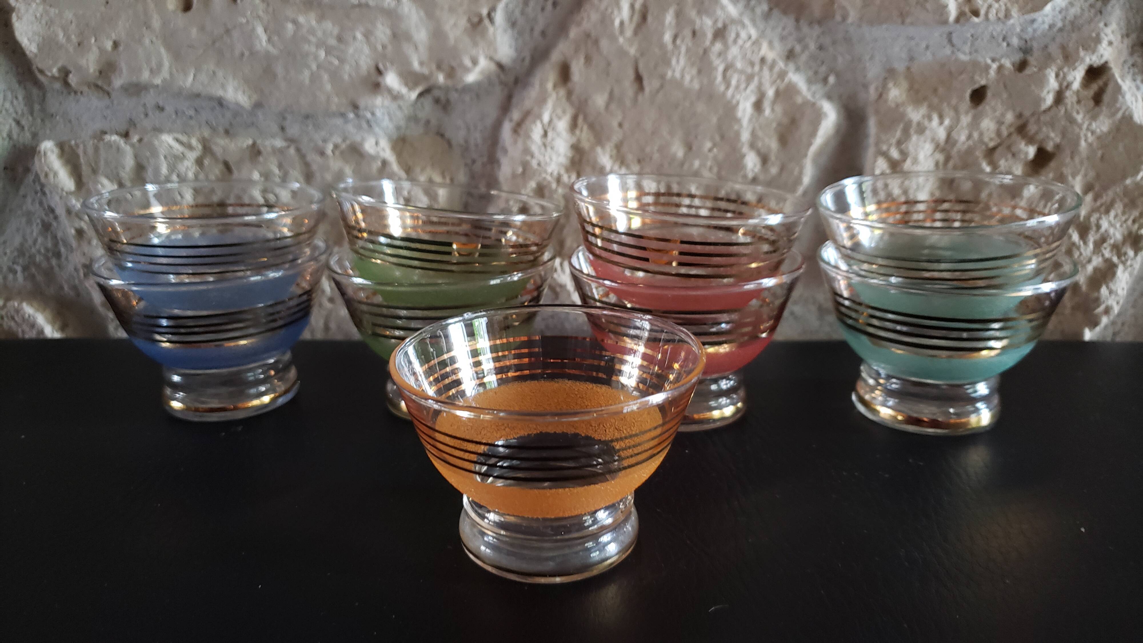 9 old granita champagne cups from the 50s