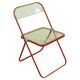 Red Plia Lucite folding chair by G. Piretti for Castelli Italy