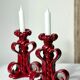 Bougeoirs en barbotine Art Deco