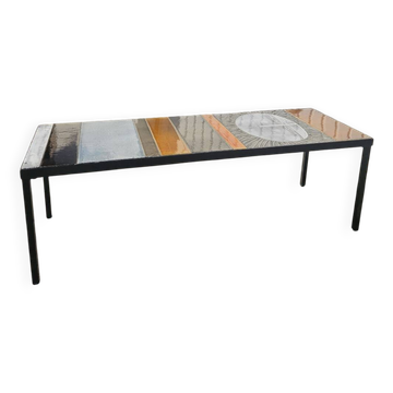 Ceramic coffee table <<< Sun >> by Roger Capron