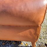 Club armchair in brown leather art deco 1930