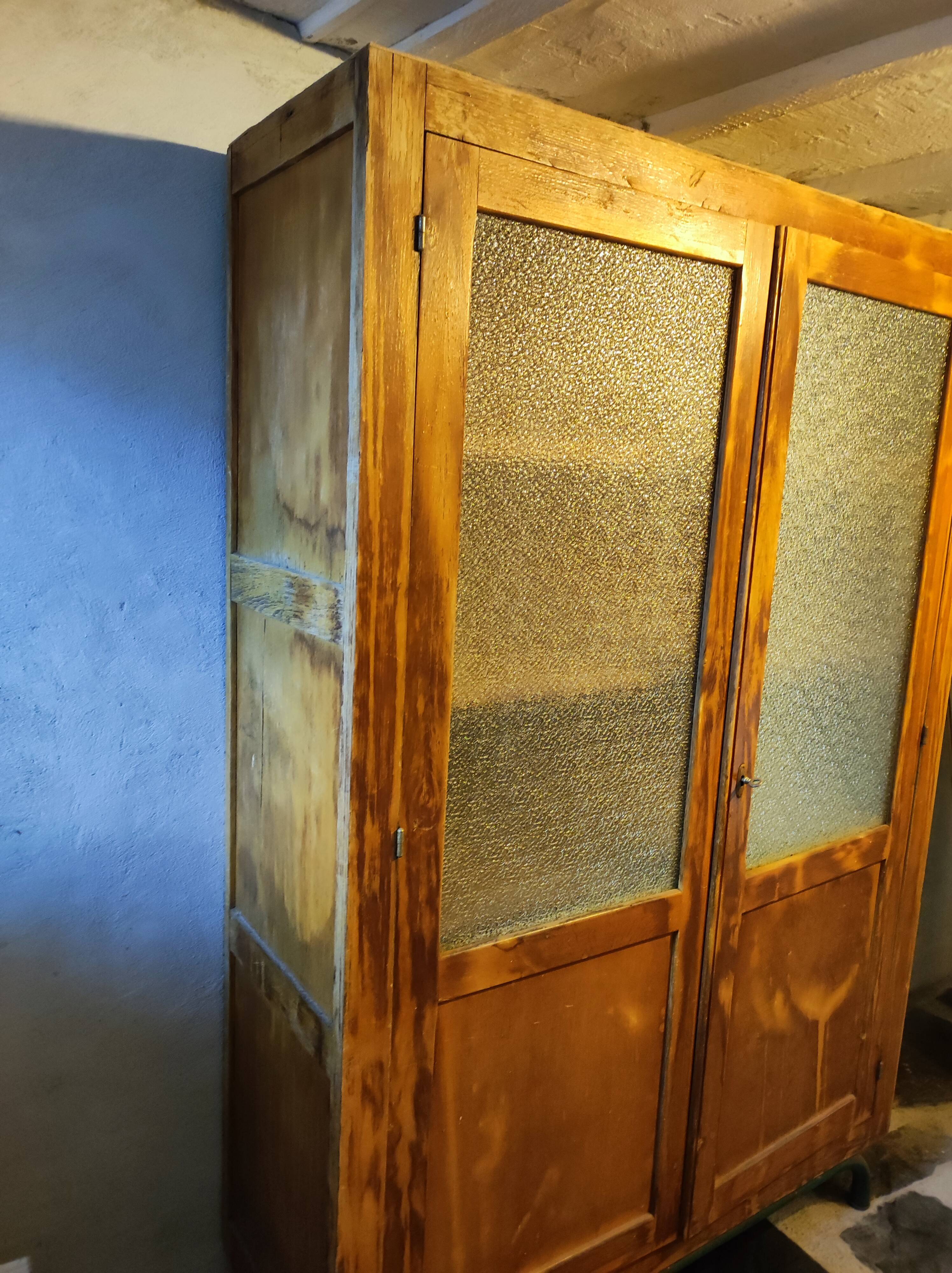 Armoire d'école vitrée, années 50