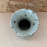 Ancien vase migeon la borne grès beige mouchetée vintage