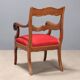 Antique Restoration-style armchair in walnut, fabric, Italy, 19th century.