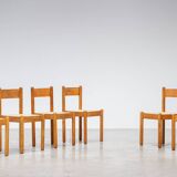 Six dining room chairs with mulch seats 1970