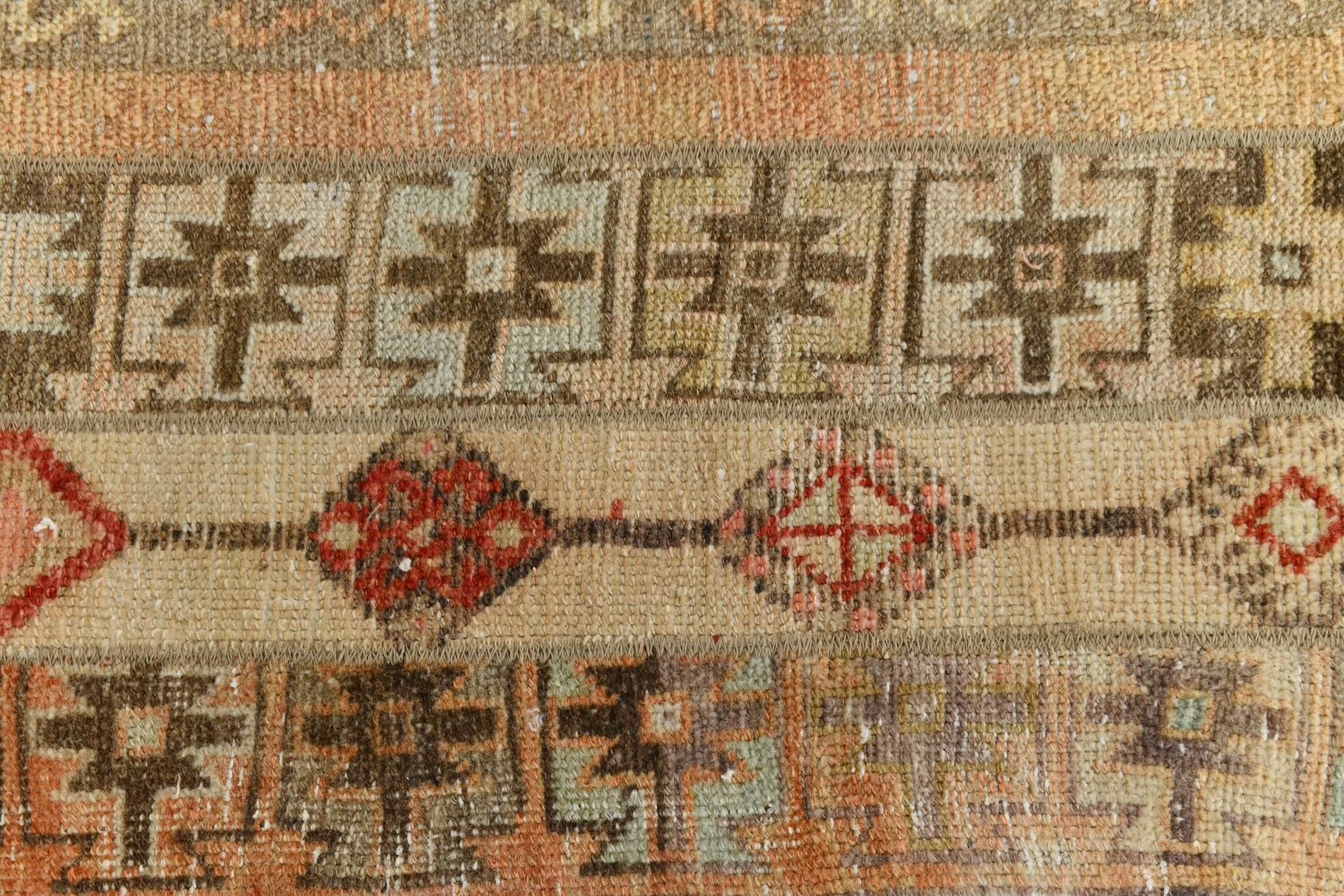 Cream Beige Turkish Vintage Runner Rug, 80x224Cm