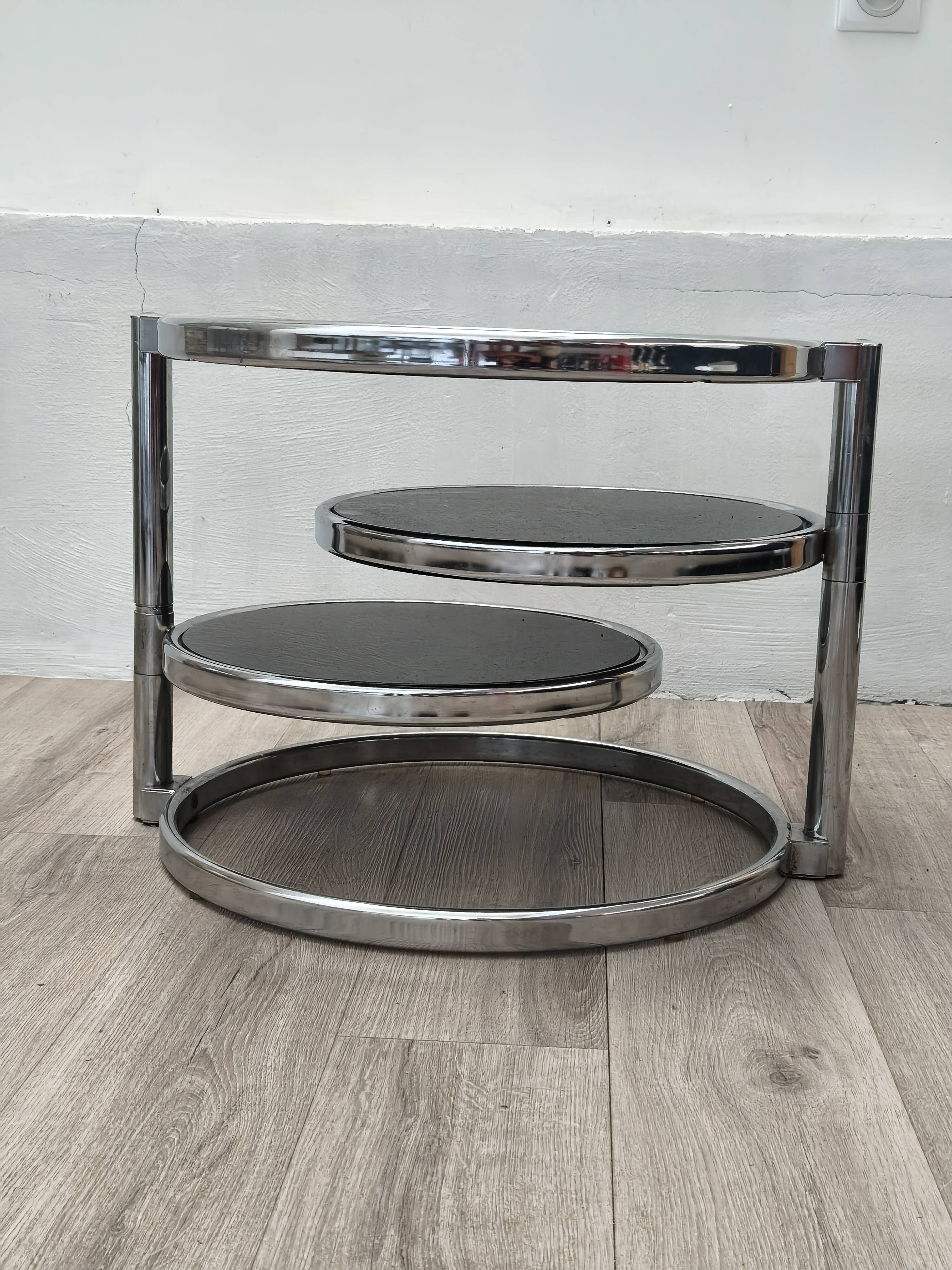 Leitmotiv 1970s rotating tray side table