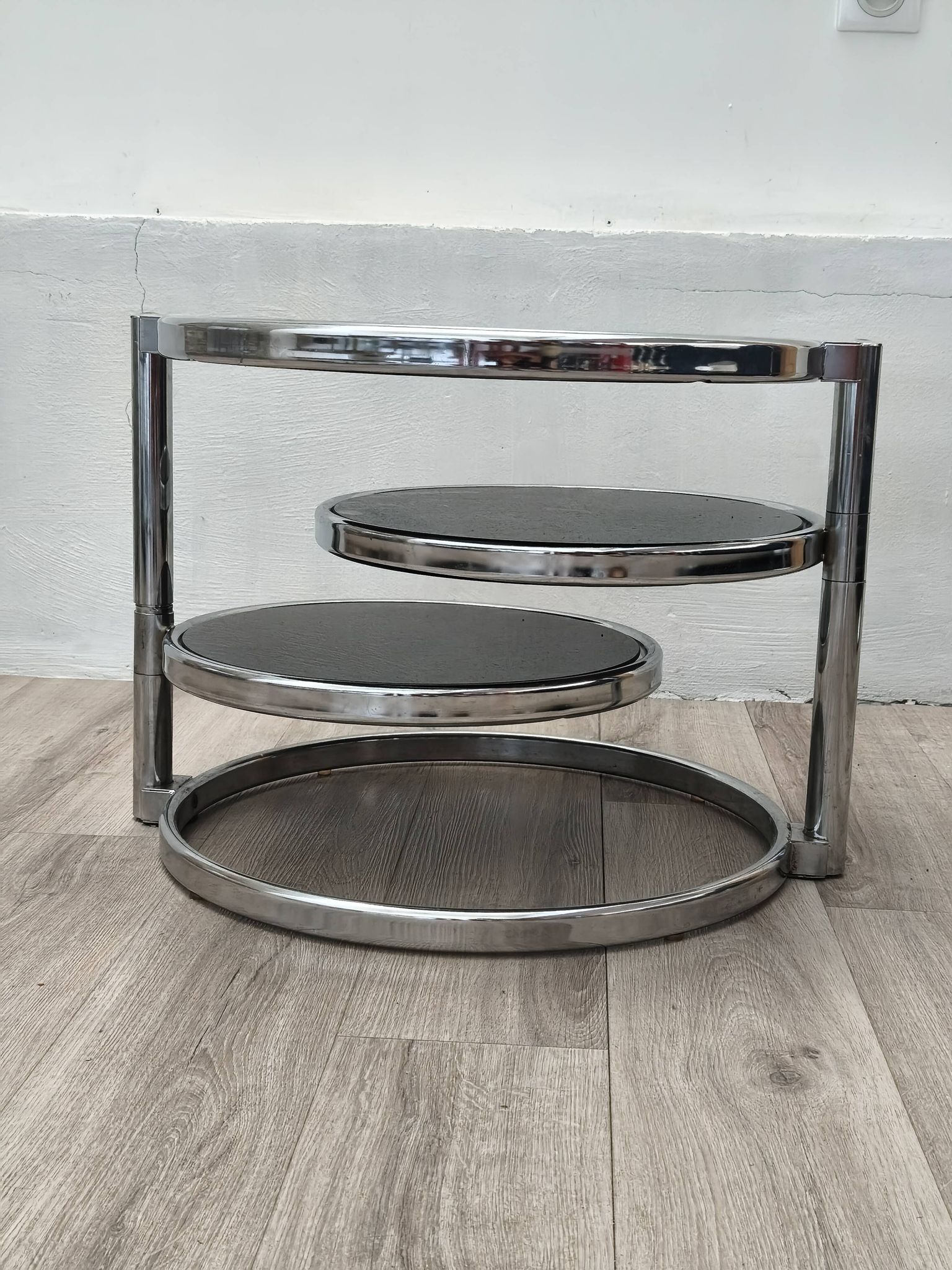 Leitmotiv 1970s rotating tray side table