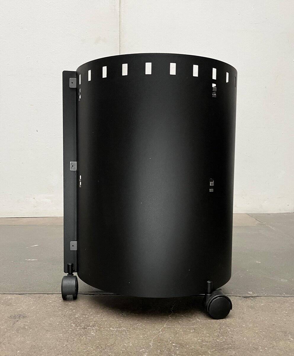 Postmodern German side tables in rolling metal and glass by D-Tec, 1980s, set of 2.