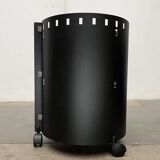 Postmodern German side tables in rolling metal and glass by D-Tec, 1980s, set of 2.