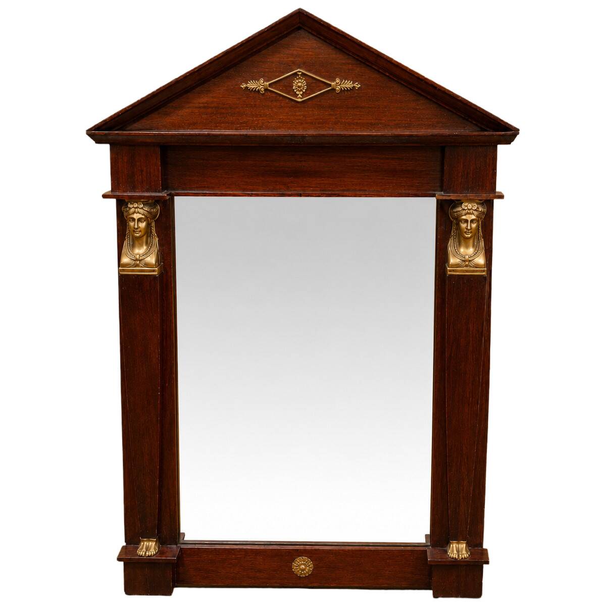 Empire mirror with triangular pediment, 19th century