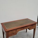 Louis XVI style flat desk in 19th century mahogany