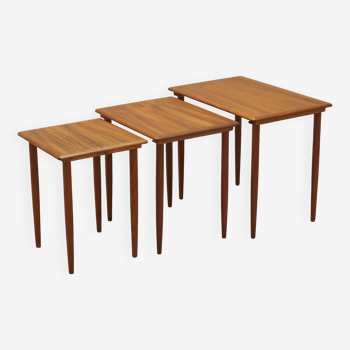 Set of three teak tables, Danish design, 1970s, production: Denmark