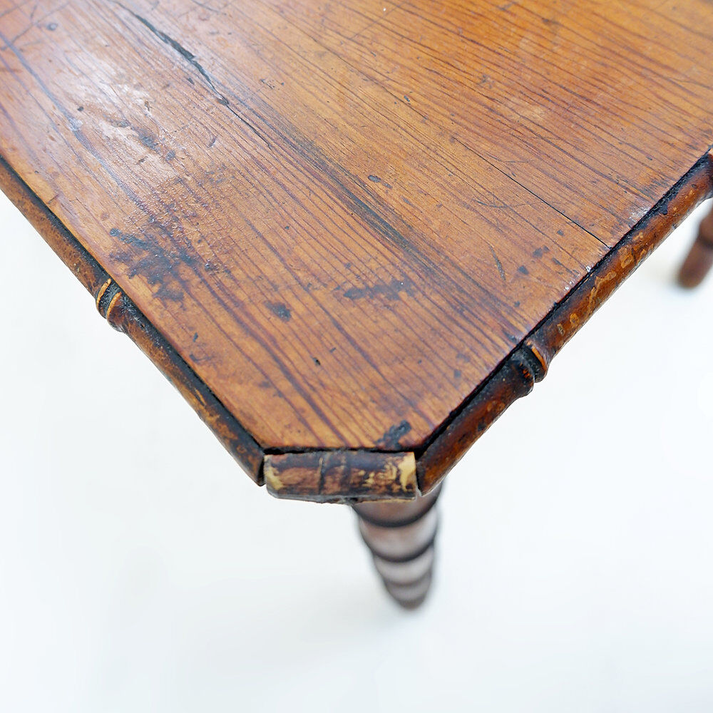French faux bamboo desk in pine - Early 20th century