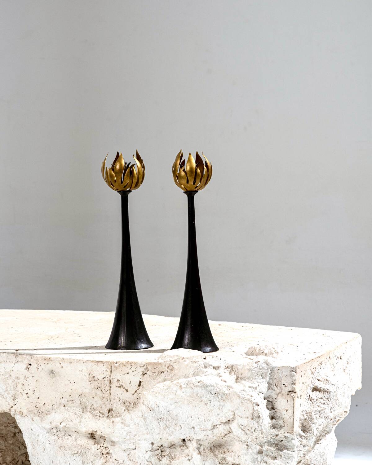Pair of candlesticks "Flames" by Hervé van der Straeten