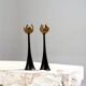 Pair of candlesticks "Flames" by Hervé van der Straeten