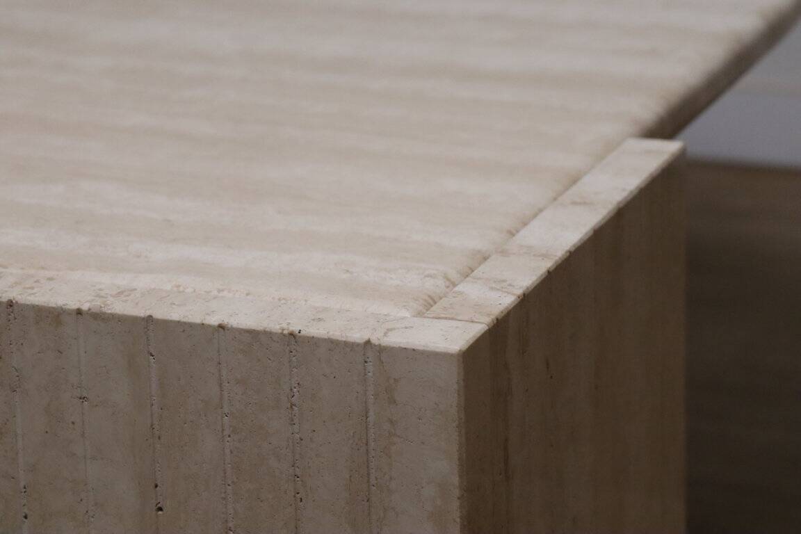 Travertine coffee table, 1980