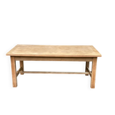 Renovated farmhouse dining table in raw wood from the 20th century 185cm