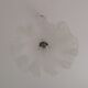 Old corrugated Clichy glass suspension - white speckled - 40s