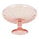 Bol à fruits haut Art Déco rose en verre dépression 28 cm