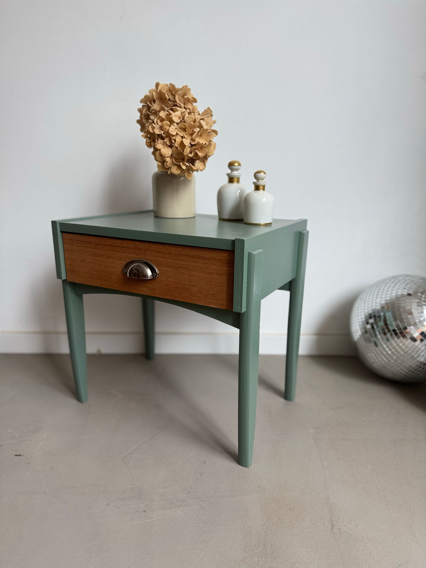 Teak bedside table