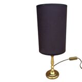 Brass night lamp, table lamp with lampshade, Germany, 1970s.