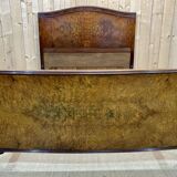 1930s English burl walnut bed
