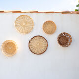 Set of 5 wicker and rattan baskets