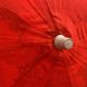 Large floral tilting beach umbrella with cotton fringes, 1960