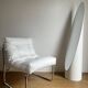 White faux leather armchair by Christian Koban for DOM edition