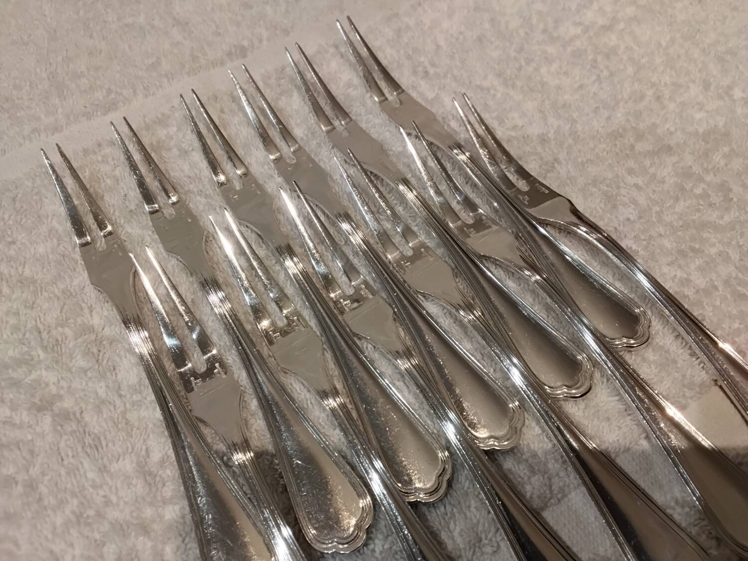 12 silver-plated snail forks by Christofle Spatours