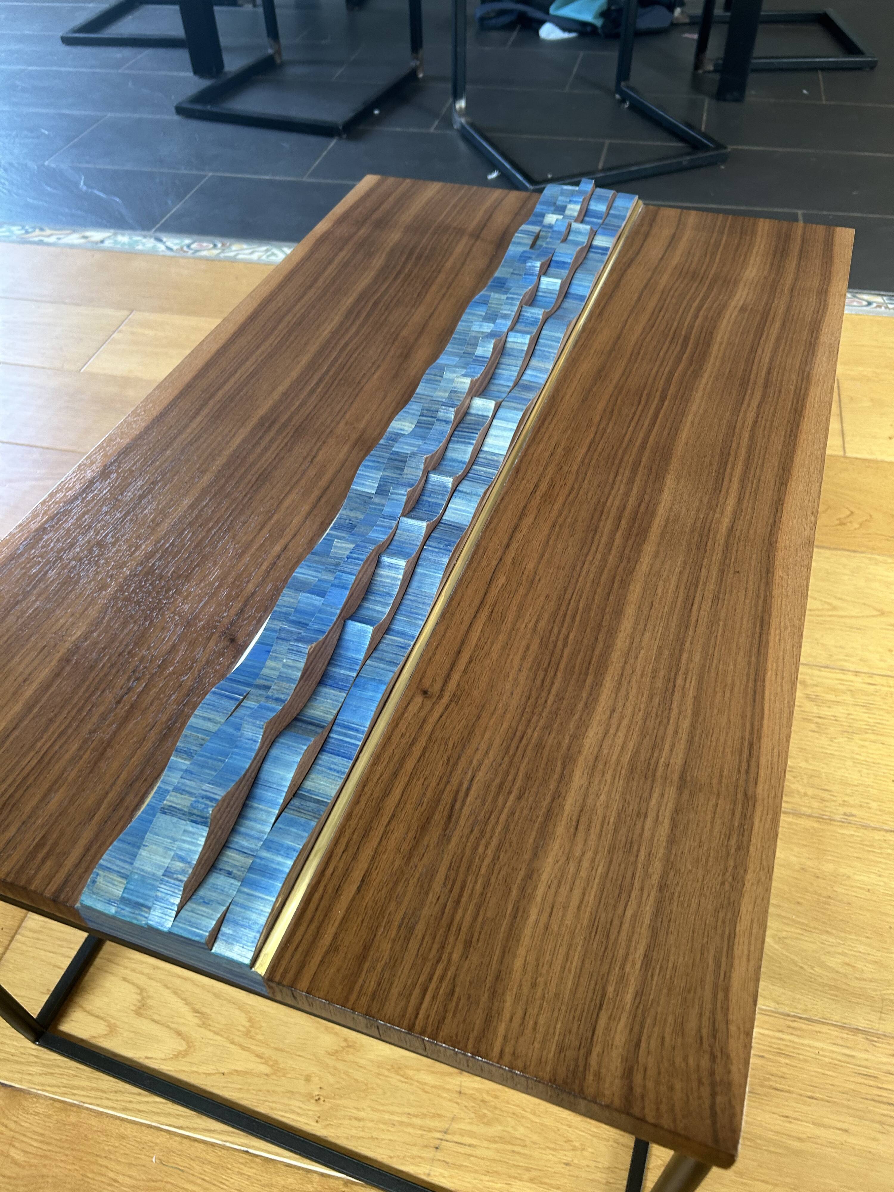 Walnut straw coffee table
